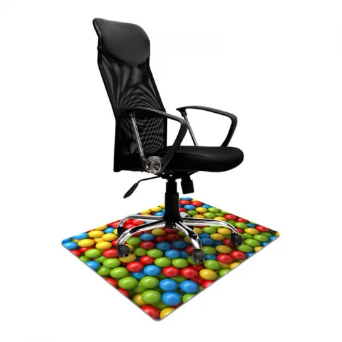 Antypoślizgowa podkładka pod krzesło dla dzieci, kolorowy wzór z piłeczkami