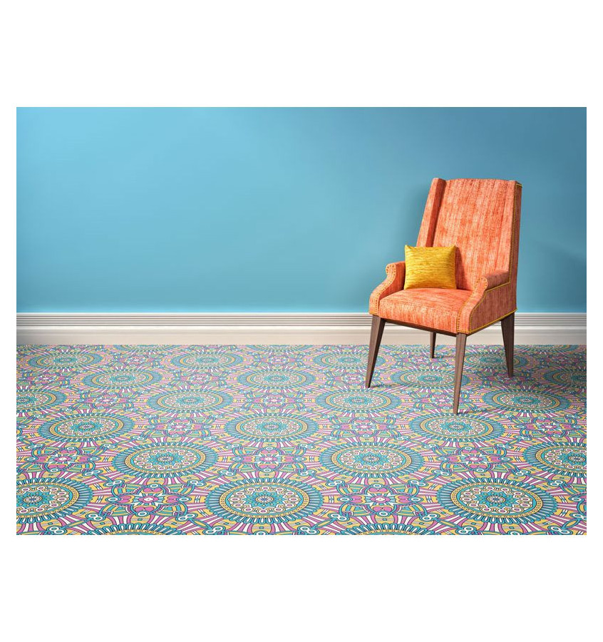 Wykładzina z nadrukiem ROZETY PCV0008 szerokość 150 cm