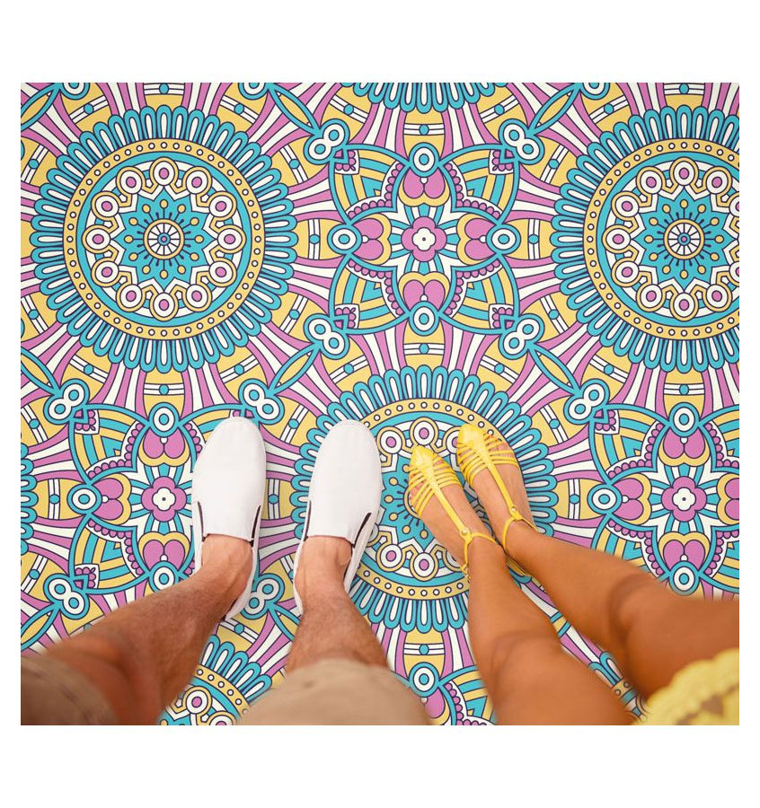 Wykładzina z nadrukiem ROZETY PCV0008 szerokość 150 cm