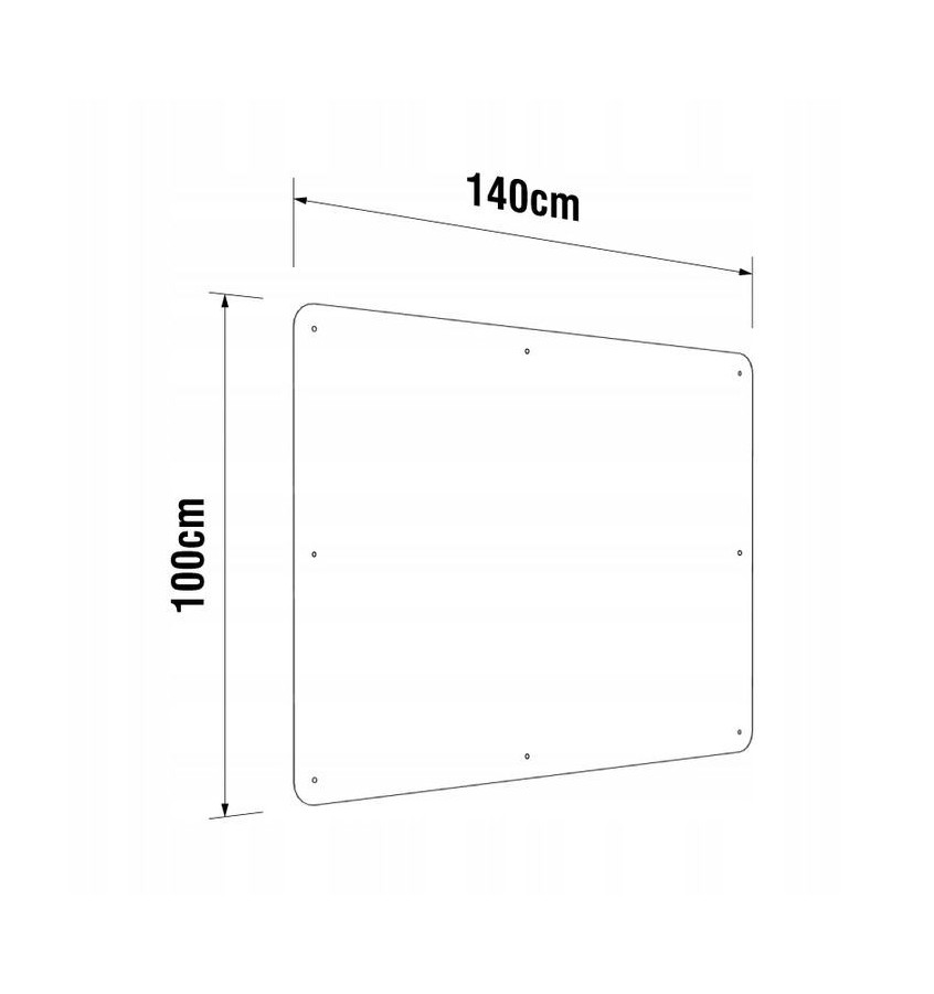 Wielka osłona ochronna nad biurko ladę 100x140 cm