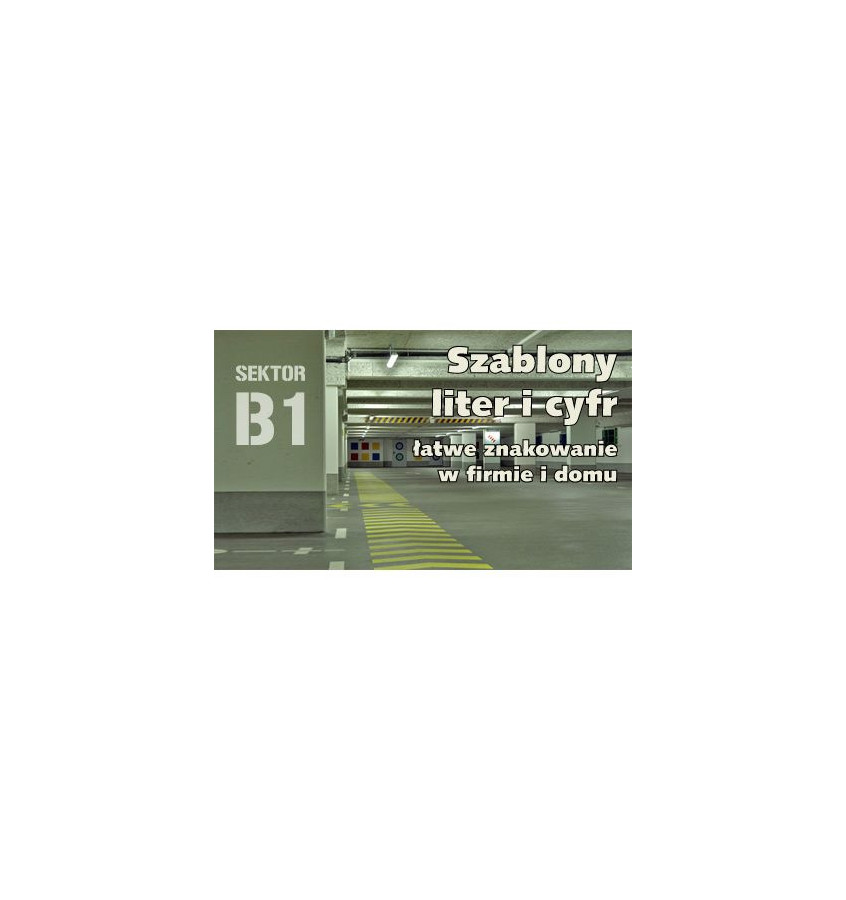 Komplet 44 szablony LITERY i CYFRY  z tworzywa- czcionka carrier - wys. 30 cm gr. 03mm