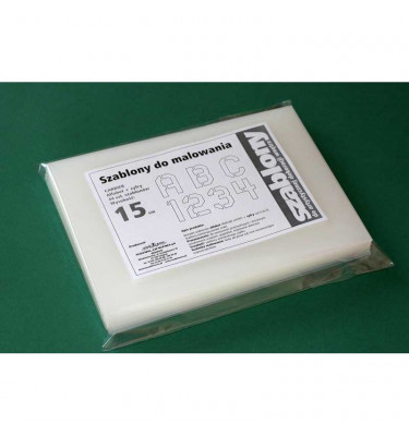 Komplet 44 szablony LITERY i CYFRY  z tworzywa- czcionka carrier - wys. 30 cm gr. 03mm