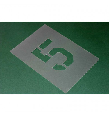 Komplet 44 szablonów LITER i CYFR z tworzywa - czcionka carrier - wys. 50 cm gr. 03mm