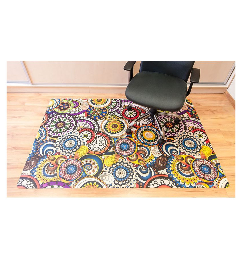 Elastyczna podkładka pod krzesło fotel 120x180cm gr. 22mm wzór 056 - KOLOROWE MANDALE