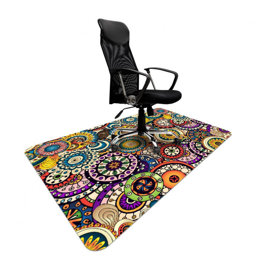 Elastyczna podkładka pod krzesło fotel 120x180cm gr. 22mm wzór 056 - KOLOROWE MANDALE