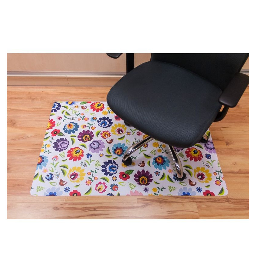 Elastyczna mata ochronna pod krzesło fotel 80x120cm gr. 22mm ze wzorem 055 - LUDOWYM