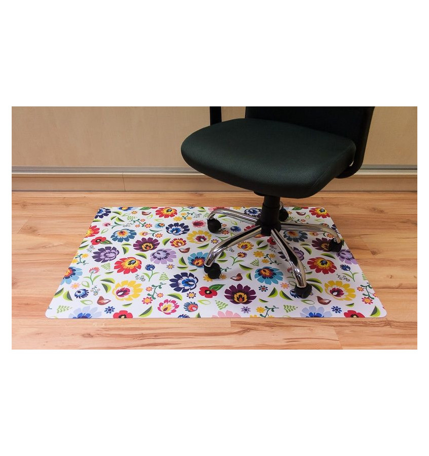 Elastyczna mata ochronna pod krzesło fotel 80x120cm gr. 22mm ze wzorem 055 - LUDOWYM