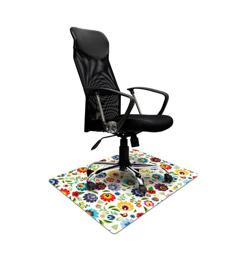 Elastyczna mata ochronna pod krzesło fotel 80x120cm gr. 22mm ze wzorem 055 - LUDOWYM