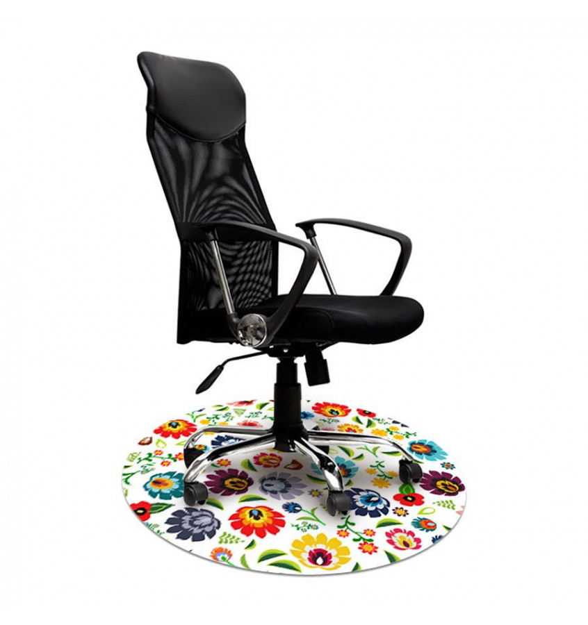 Elastyczna mata pod krzesło na kółkach z grafiką 055  - okrągła śr. 100cm gr. 22mm