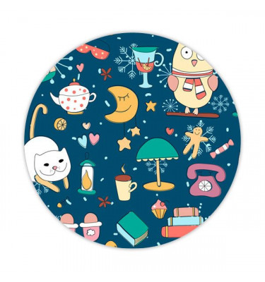 Elastyczna mata pod krzesło biurowe z grafiką 054 - okrągła śr.100cm gr. 22mm