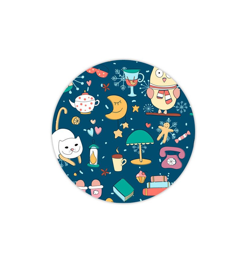 Elastyczna mata pod krzesło biurowe z grafiką 054 - okrągła śr.100cm gr. 22mm