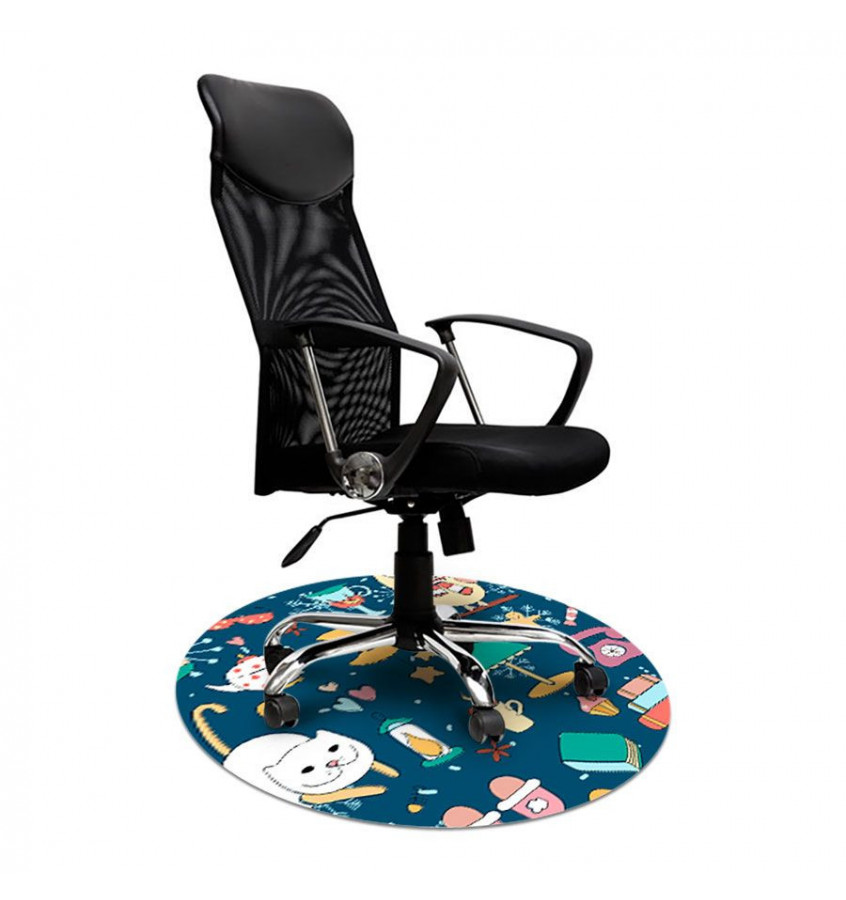 Elastyczna mata pod krzesło biurowe z grafiką 054 - okrągła śr.100cm gr. 22mm