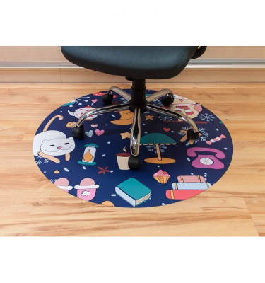 Elastyczna mata pod krzesło biurowe z grafiką 054 - okrągła śr.100cm gr. 22mm