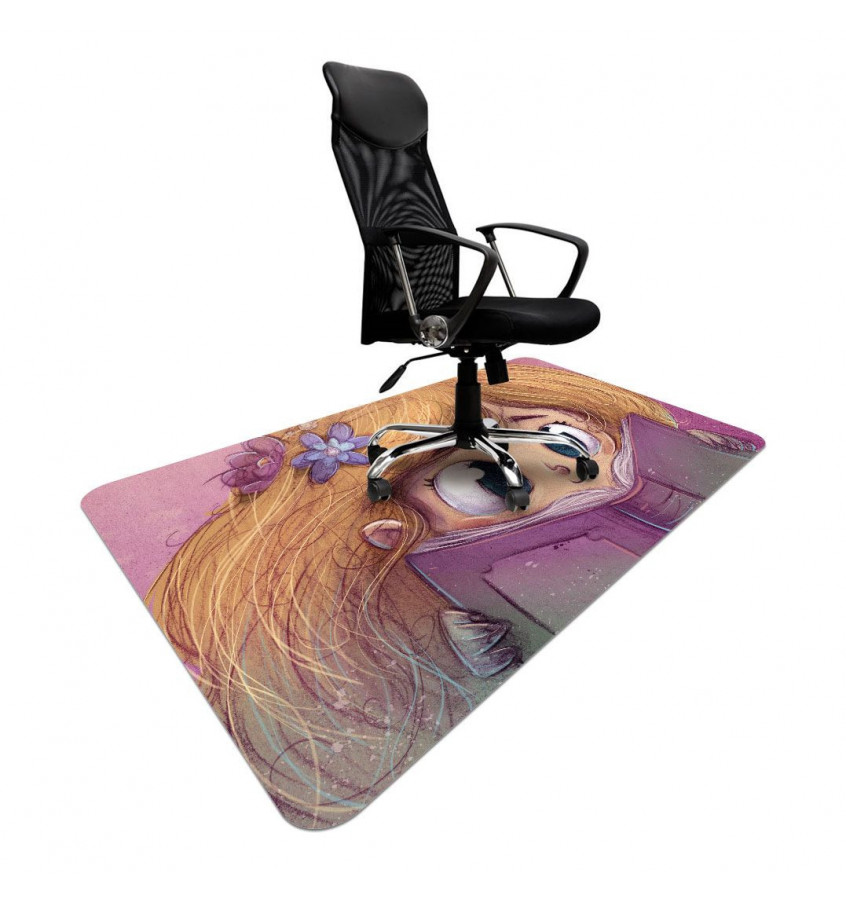 Elastyczna mata ochronna pod krzesła 120x180cm gr. 22mm ze wzorem 053 - CZYTAJĄCA DZIEWCZYNKA