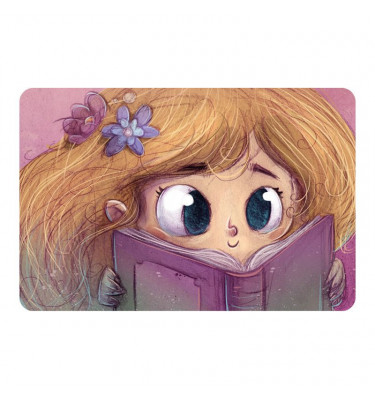 Elastyczna podkładka 100x140cm gr. 22mm wzór 053 - CZYTAJĄCA DZIEWCZYNKA