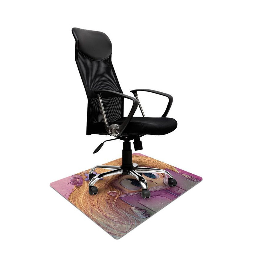 Elastyczna mata ochronna pod krzesło 80x120cm gr. 22mm z grafiką 053 - DZIEWCZYNKA CZYTA