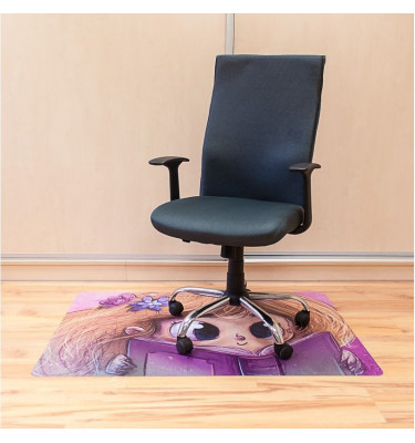 Elastyczna mata ochronna pod krzesło 80x120cm gr. 22mm z grafiką 053 - DZIEWCZYNKA CZYTA