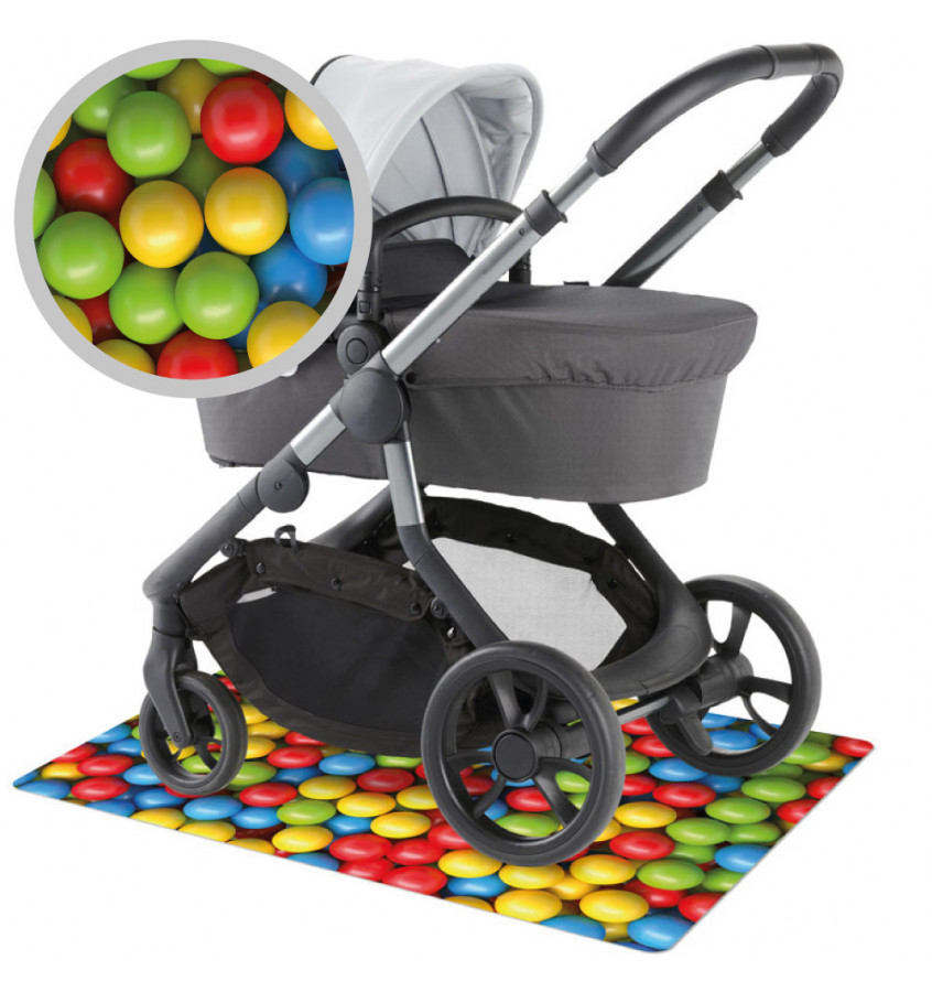 Elastyczna mata ochronna pod krzesło obrotowe 80x120cm gr. 22mm wzór dla dzieci 050 - PIŁECZKI