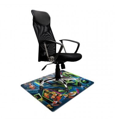 Elastyczna mata ochronna pod krzesła biurowe 80x120cm gr. 22mm wzór 047 - GRAFFITI  