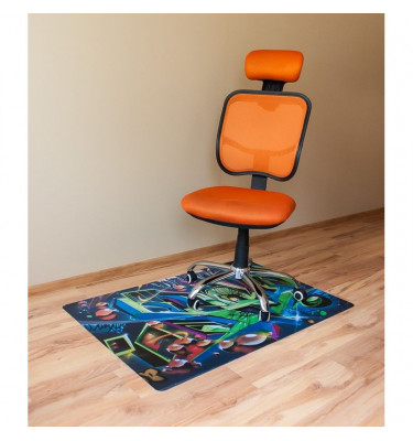 Elastyczna mata ochronna pod krzesła biurowe 80x120cm gr. 22mm wzór 047 - GRAFFITI  