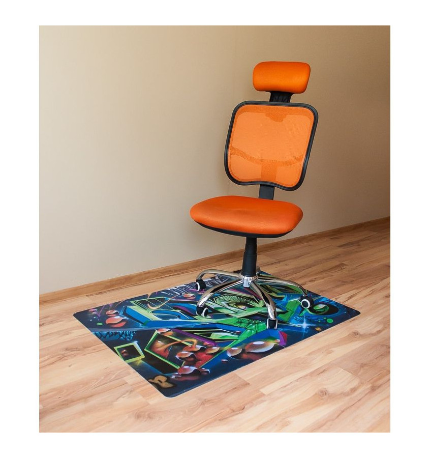 Elastyczna mata ochronna pod krzesła biurowe 80x120cm gr. 22mm wzór 047 - GRAFFITI  