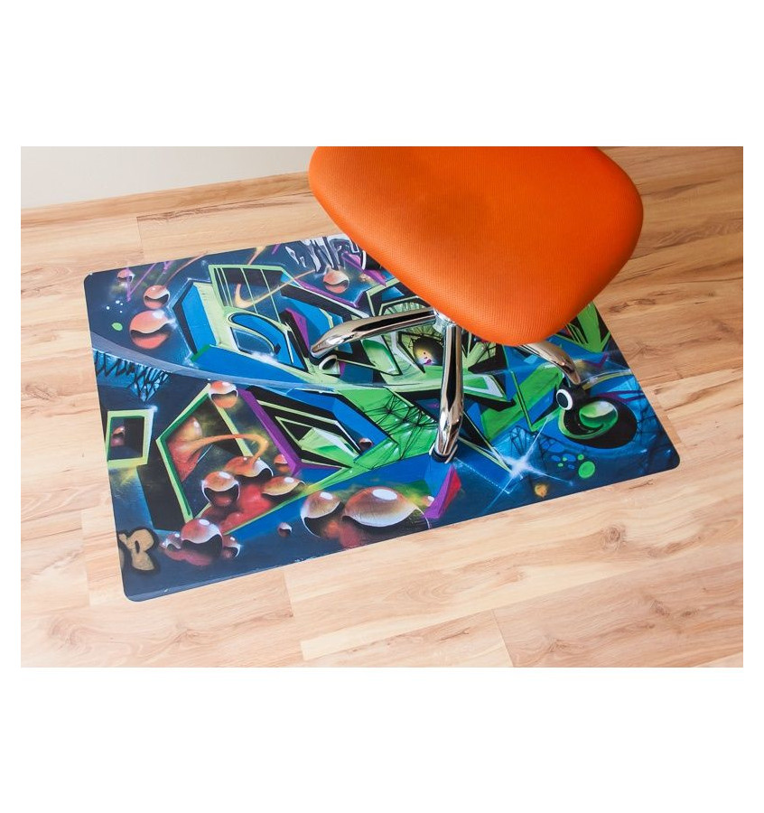 Elastyczna mata ochronna pod krzesła biurowe 80x120cm gr. 22mm wzór 047 - GRAFFITI  