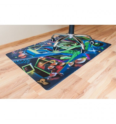 Elastyczna mata ochronna pod krzesła biurowe 80x120cm gr. 22mm wzór 047 - GRAFFITI  