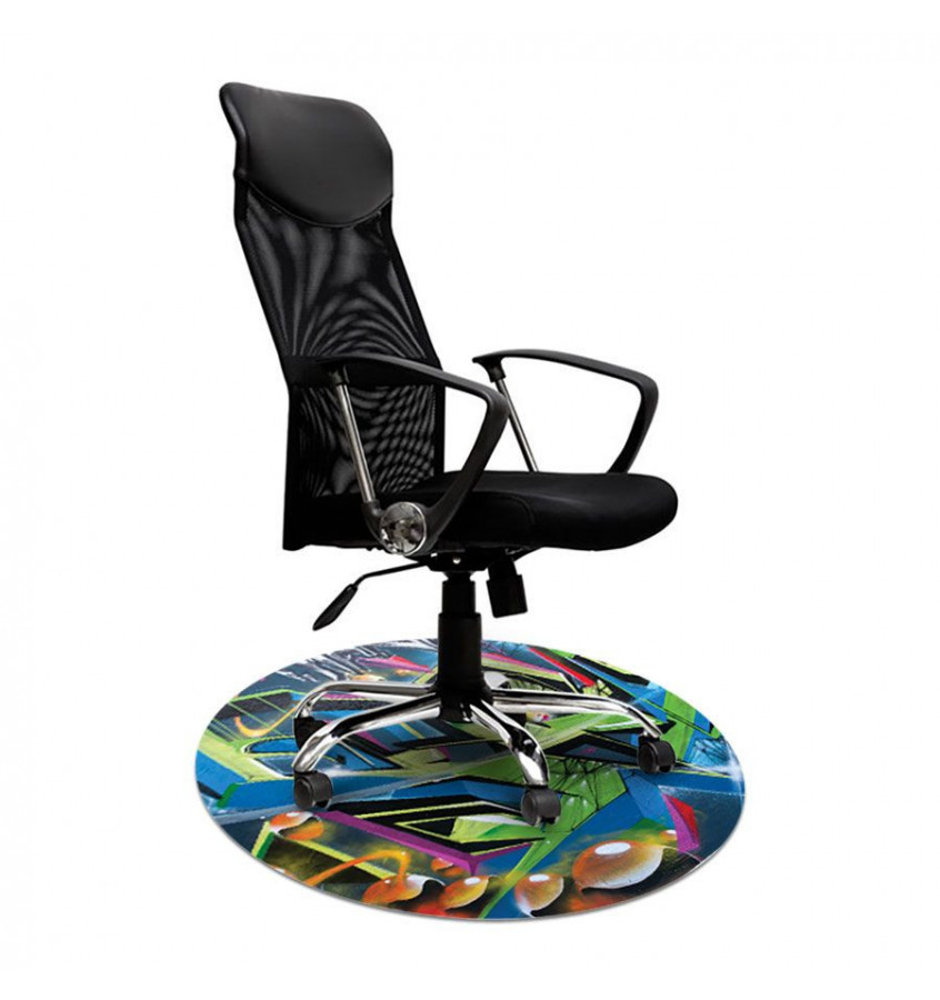 Elastyczna mata pod krzesło na kółkach GRAFFITI  047 - śr. 100cm gr. 22mm