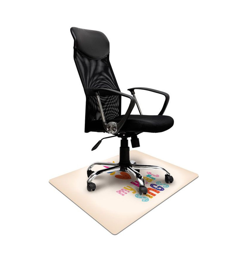 Elastyczna mata ochronna pod krzesło na kółkach 80x120cm gr. 22mm z grafiką 046 - MY HEART SING