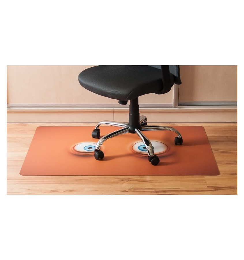 Elastyczna mata ochronna pod krzesło na kółkach 80x120cm - gr. 22mm z grafiką 045 - ZEZOWATE OCZY