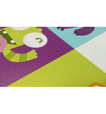 Elastyczna mata ochronna podkładka pod krzesło na kółkach 80x120cm gr. 22mm z grafiką 044 - STWORKI