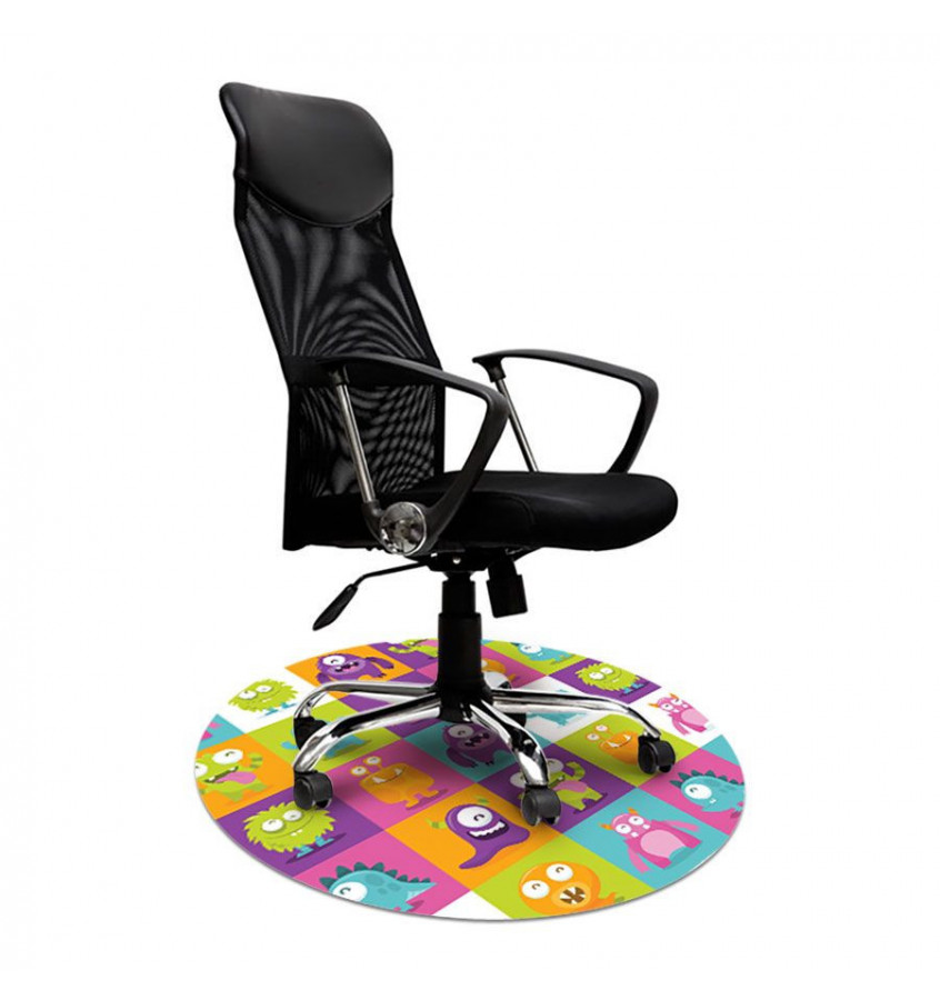 Elastyczna mata ochronna pod krzesło obrotowe z grafiką 044 - śr. 100cm gr. 22mm