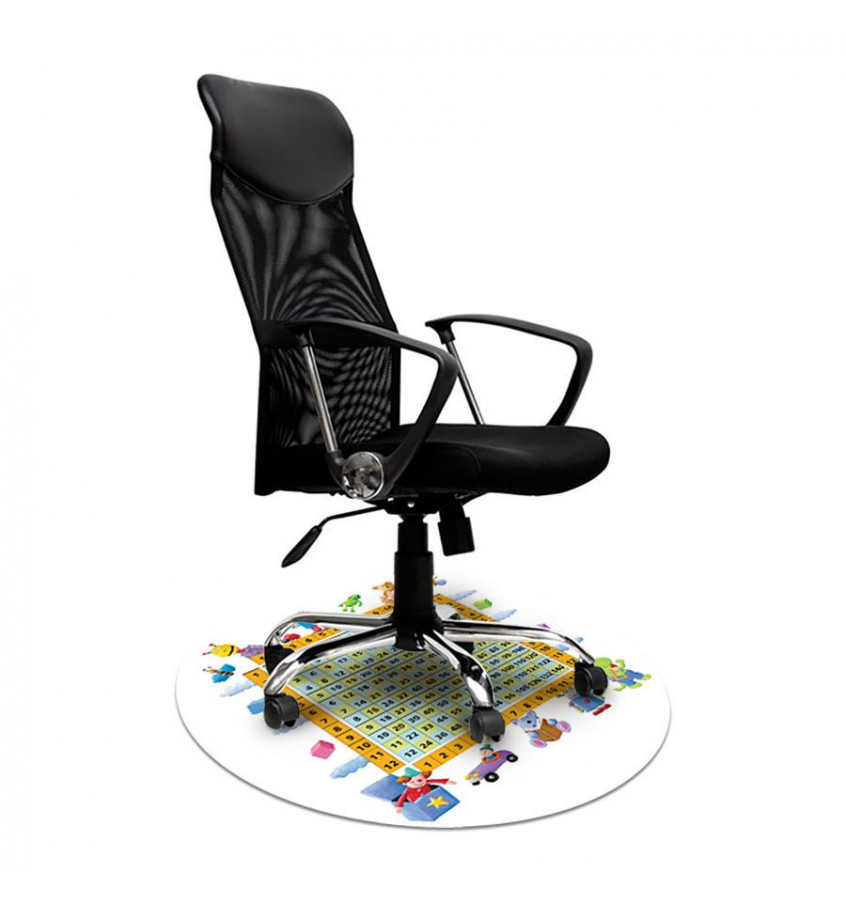 Elastyczna mata pod krzesło dziecka śr. 100cm gr. 22mm wzór 043 - TABLICZKA MNOŻENIA -