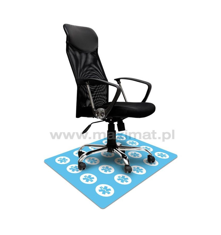 Elastyczna mata ochronna pod krzesła biurowe 80x120cm gr. 22mm ze wzorem MEDYCZNYM 041