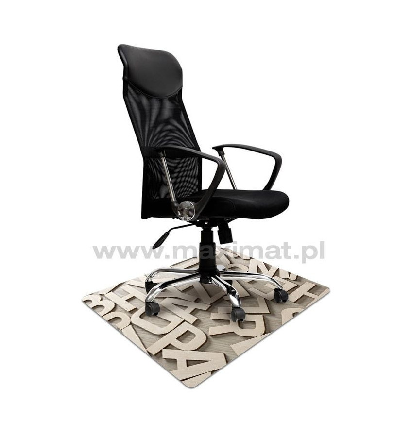 Elastyczna mata ochronna pod fotel na kółkach 80x120cm gr. 22mm z nadrukiem 040 - LITERY 3D