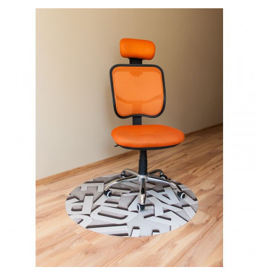 Elastyczna mata okrągła 100cm pod krzesło biurowe gr. 22mm wzór 040 -  LITERY 3D