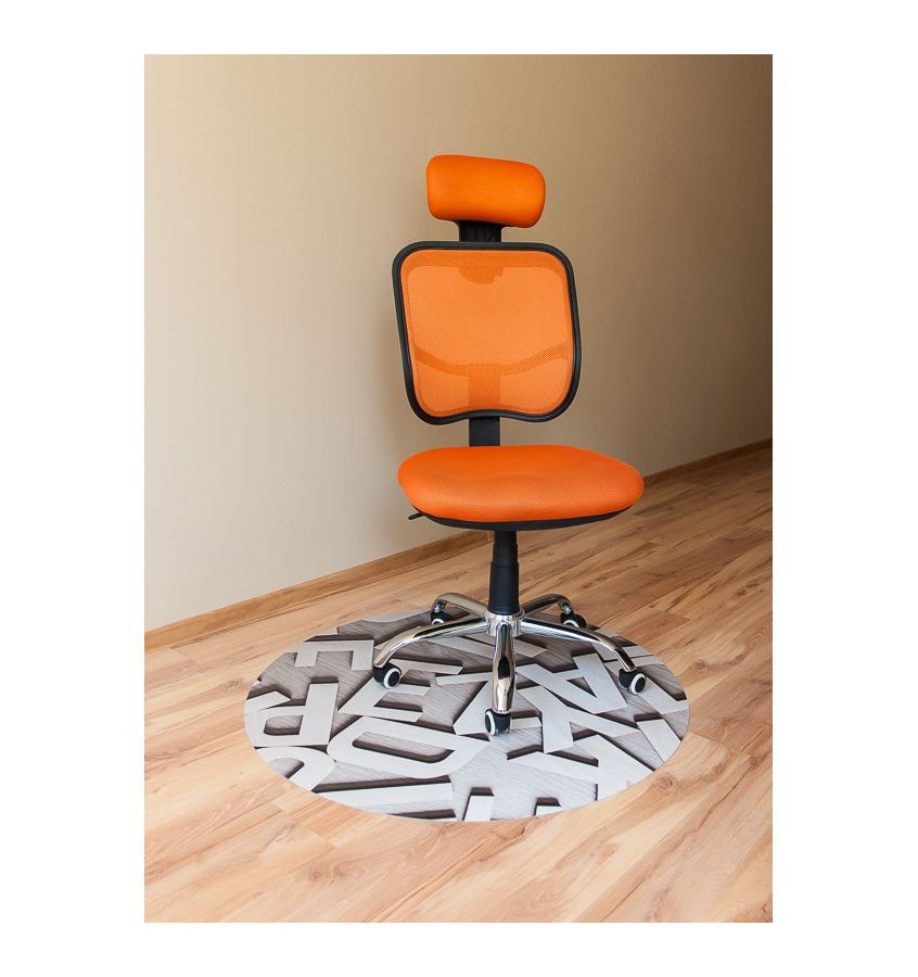 Elastyczna mata okrągła 100cm pod krzesło biurowe gr. 22mm wzór 040 -  LITERY 3D