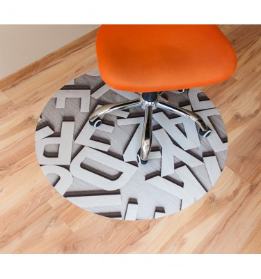 Elastyczna mata okrągła 100cm pod krzesło biurowe gr. 22mm wzór 040 -  LITERY 3D