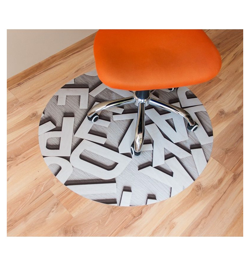 Elastyczna mata okrągła 100cm pod krzesło biurowe gr. 22mm wzór 040 -  LITERY 3D