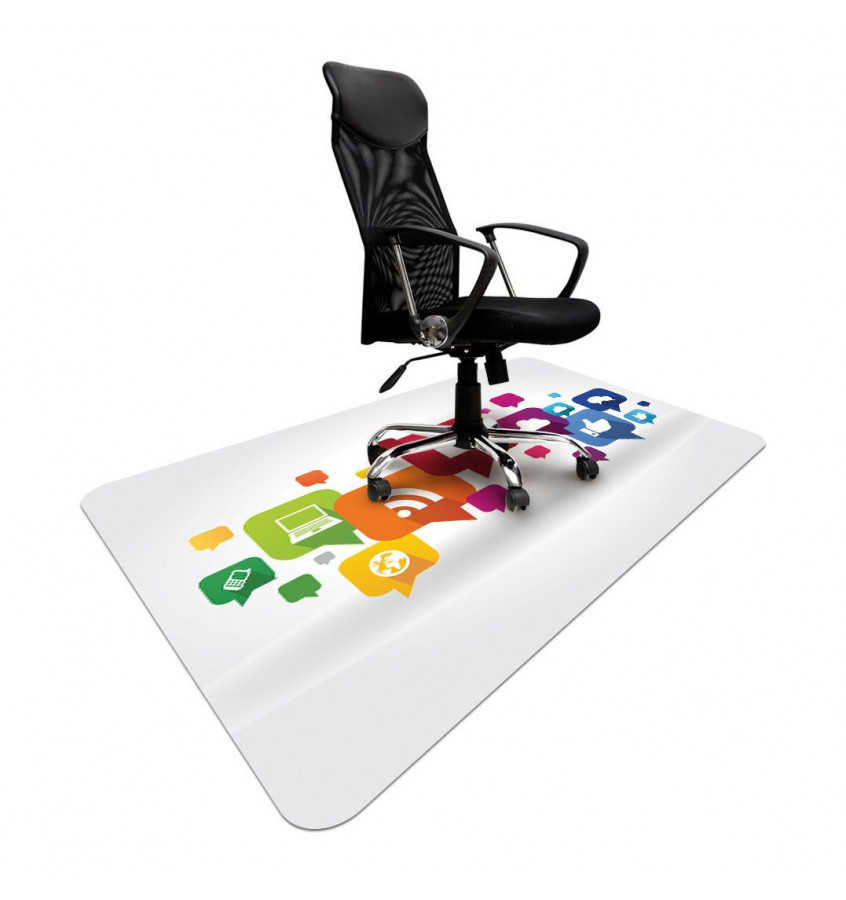 Elastyczna podkładka pod krzesła 120x180cm gr. 22mm ze wzorem 037 - KOLOROWE IKONY