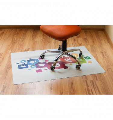 Elastyczne maty ochronne pod fotel biurowy 80x120cm gr. 22mm wzór 037 - KOLOROWE IKONY