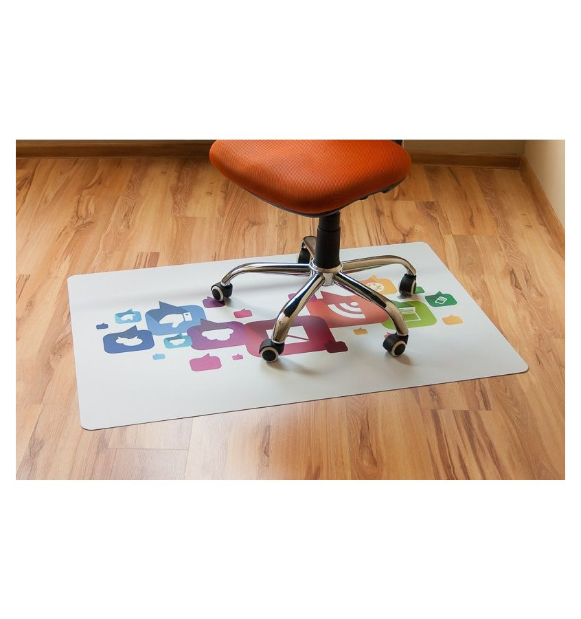 Elastyczne maty ochronne pod fotel biurowy 80x120cm gr. 22mm wzór 037 - KOLOROWE IKONY