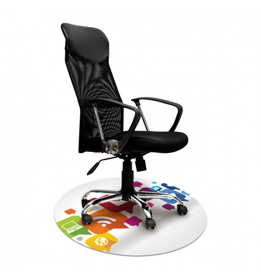 Elastyczna mata pod krzesło na kółkach z grafiką 037 - okrągła 100cm gr. 22mm