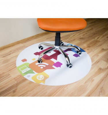 Elastyczna mata pod krzesło na kółkach z grafiką 037 - okrągła 100cm gr. 22mm