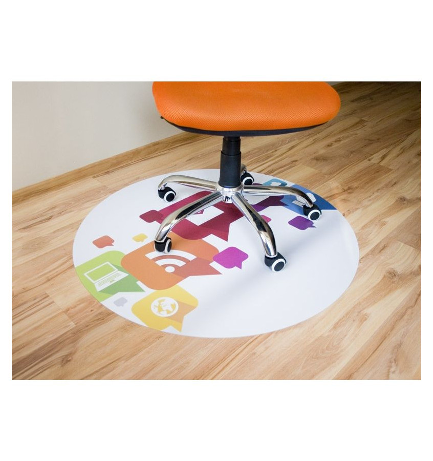 Elastyczna mata pod krzesło na kółkach z grafiką 037 - okrągła 100cm gr. 22mm