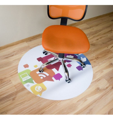 Elastyczna mata pod krzesło na kółkach z grafiką 037 - okrągła 100cm gr. 22mm
