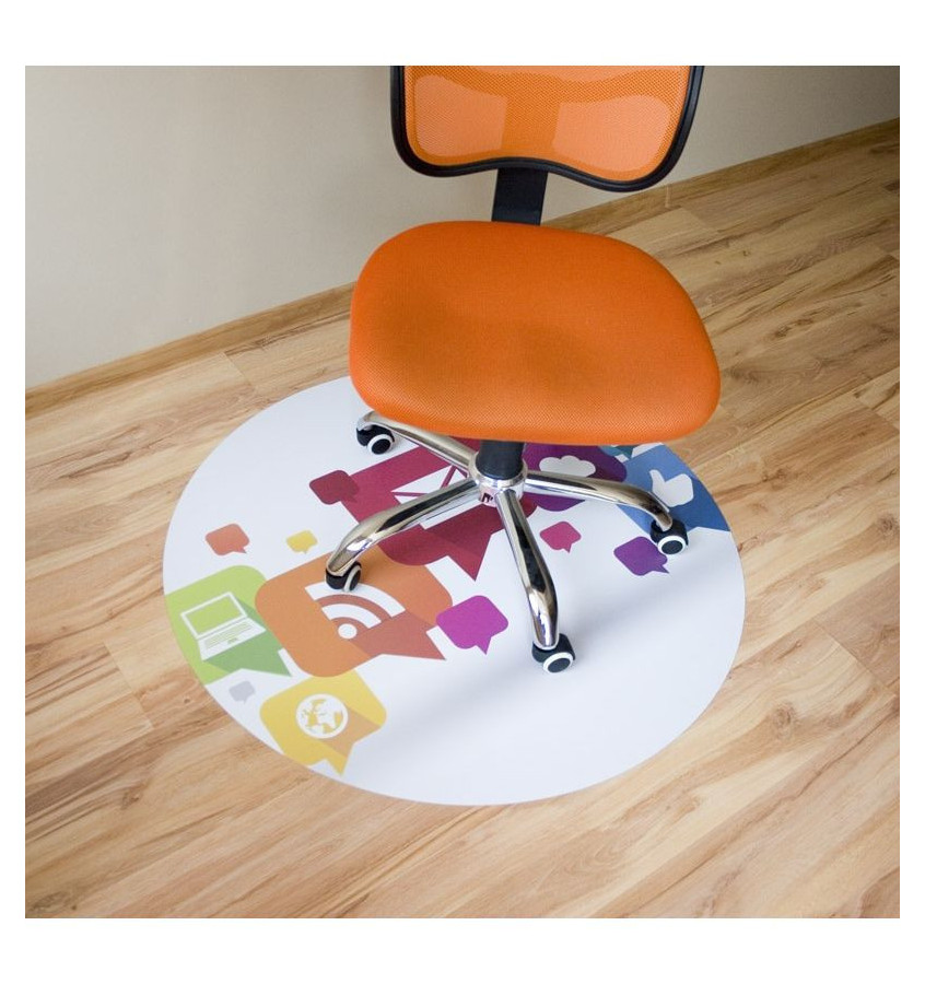 Elastyczna mata pod krzesło na kółkach z grafiką 037 - okrągła 100cm gr. 22mm