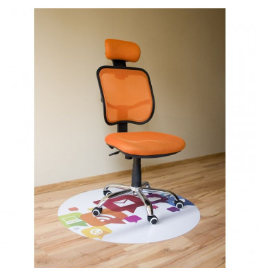 Elastyczna mata pod krzesło na kółkach z grafiką 037 - okrągła 100cm gr. 22mm