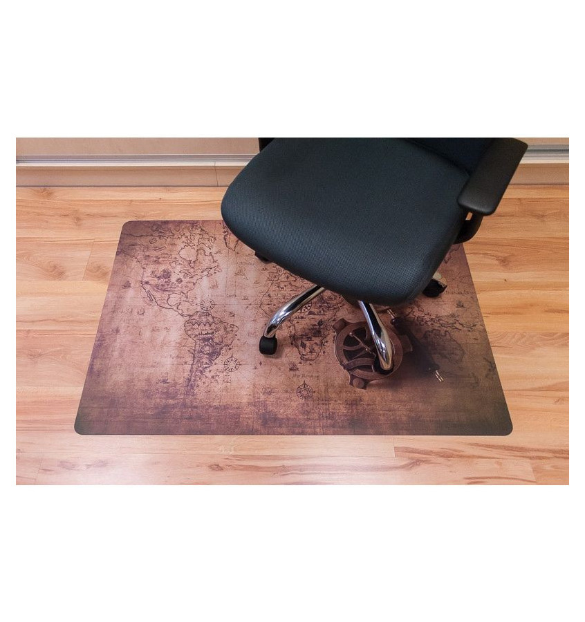 Elastyczna mata ochronna pod fotel na kółkach 80x120cm gr. 22mm wzór 029 - STARA MAPA