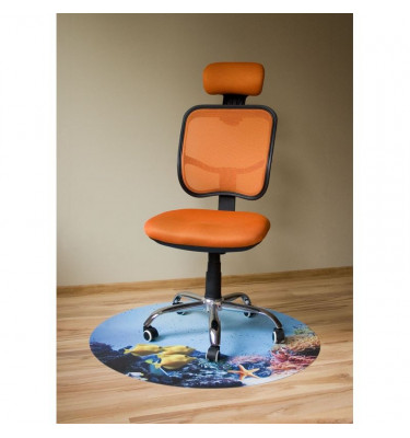 Elastyczna mata pod krzesło na kółkach z grafiką 026 - okrągła 100cm gr. 22mm